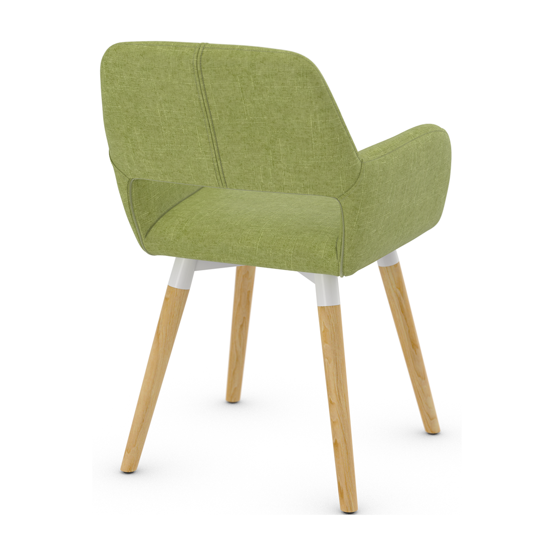 Fabric Dining Chair With Oak Wooden Legs - Oxted