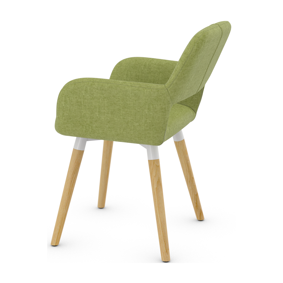 Fabric Dining Chair With Oak Wooden Legs - Oxted