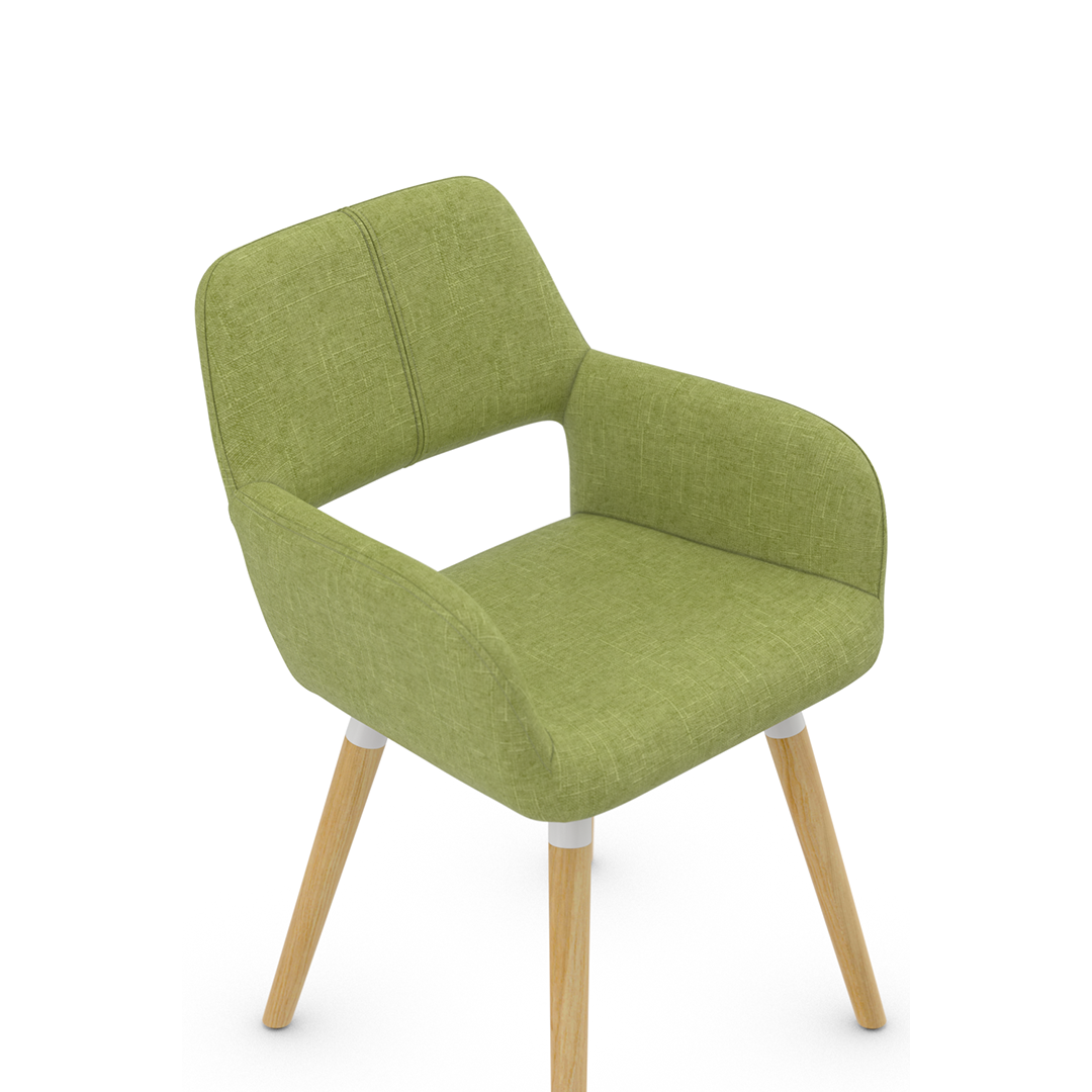 Fabric Dining Chair With Oak Wooden Legs - Oxted