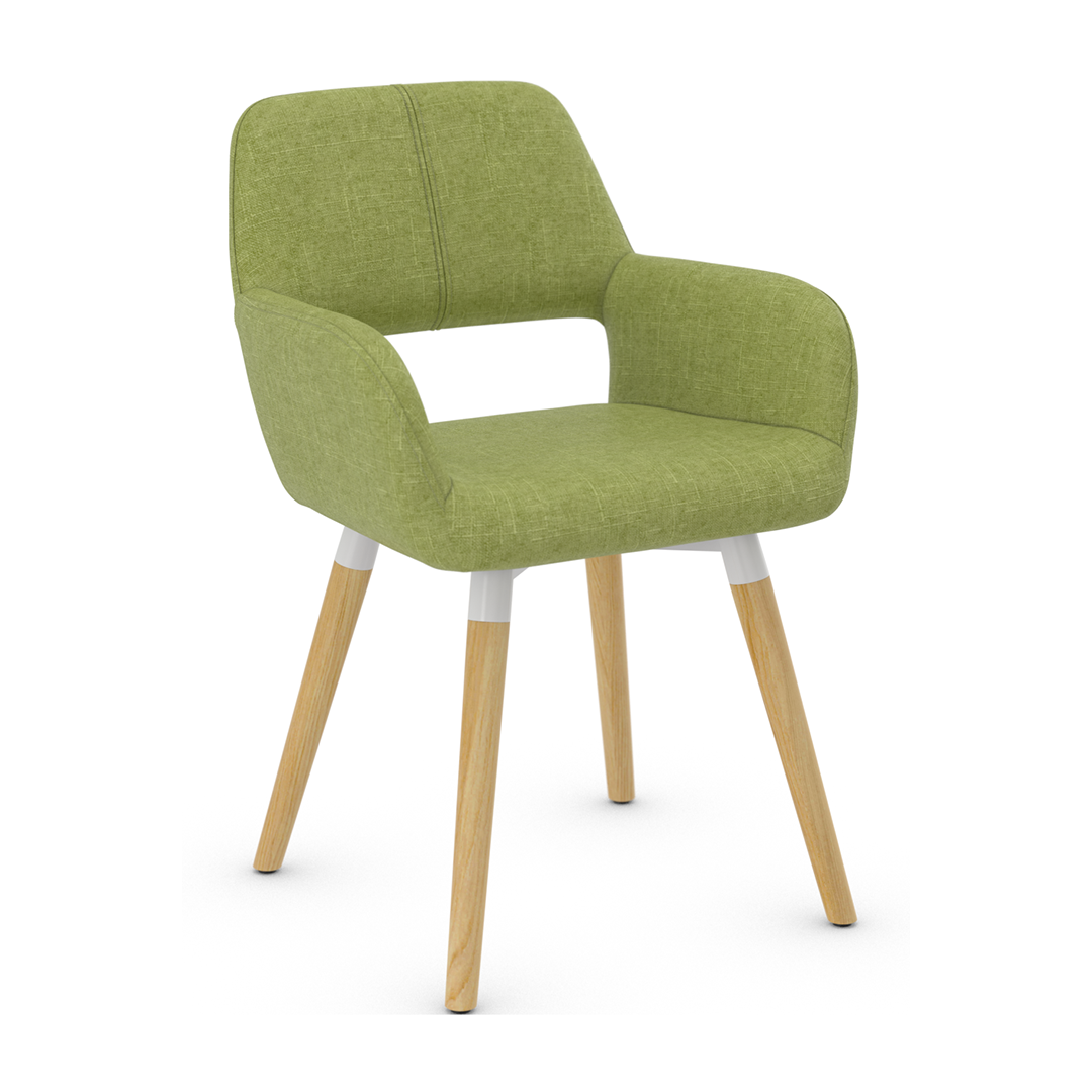 Fabric Dining Chair With Oak Wooden Legs - Oxted