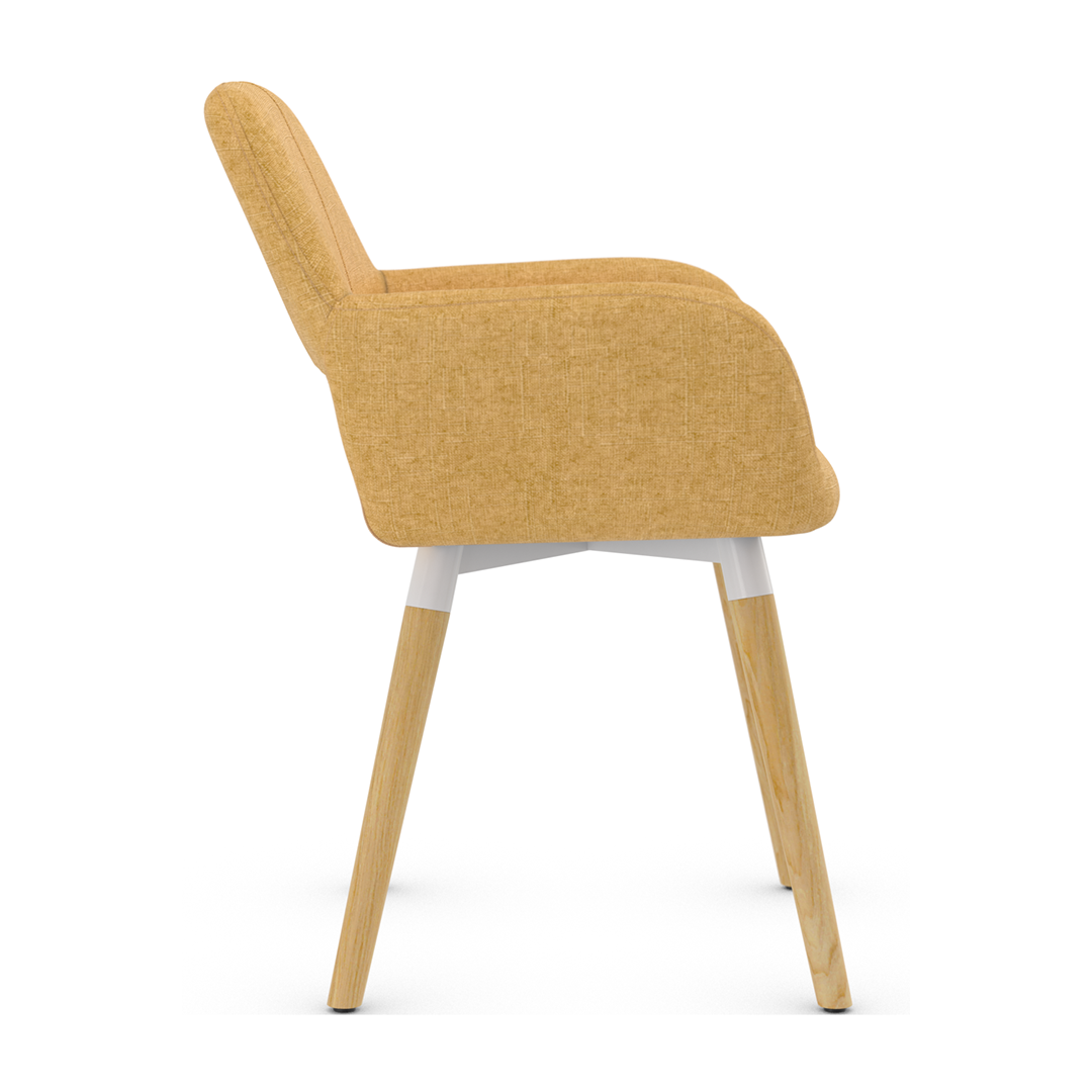 Fabric Dining Chair With Oak Wooden Legs - Oxted