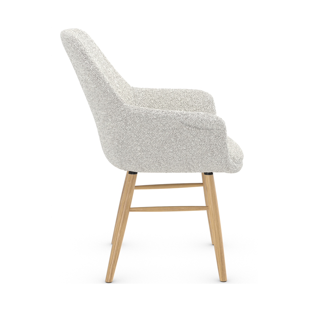 Fabric Dining Chair With Oak Wooden Legs - Radnor