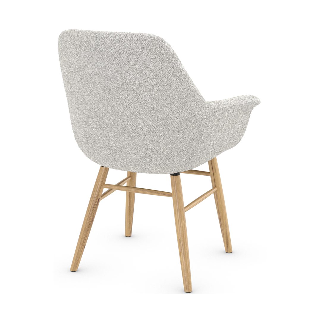 Fabric Dining Chair With Oak Wooden Legs - Radnor