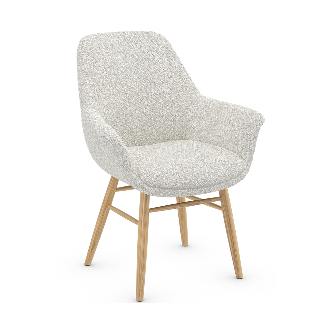 Fabric Dining Chair With Oak Wooden Legs - Radnor