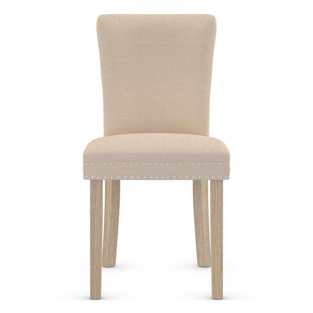 Fabric Dining Chair With Oak Wooden Legs - Stanhope