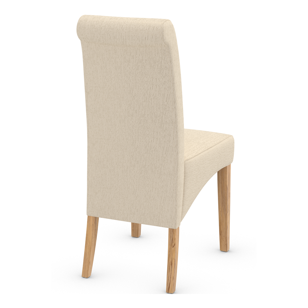 Fabric Dining Chair With Oak Wooden Legs - Yorton