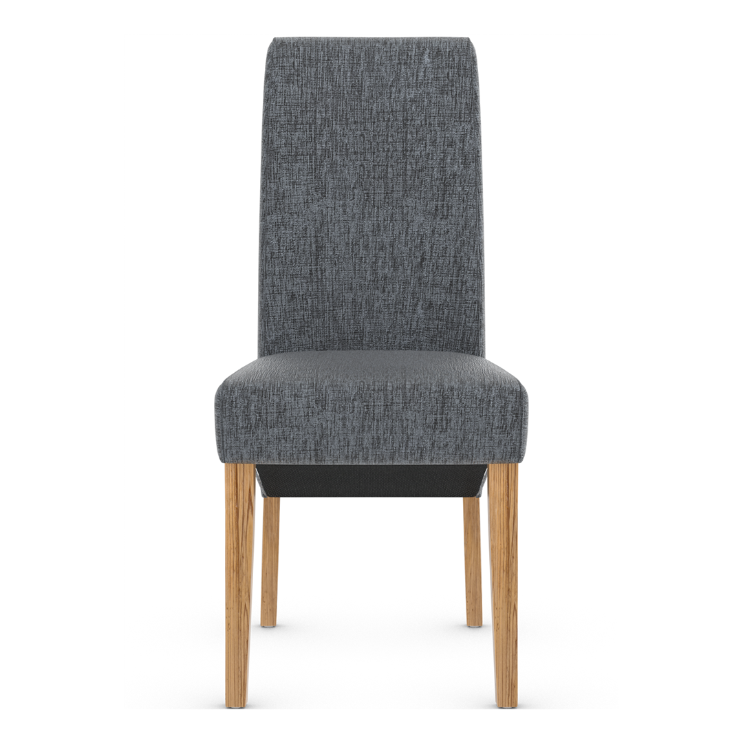 Fabric Dining Chair With Oak Wooden Legs - Yorton
