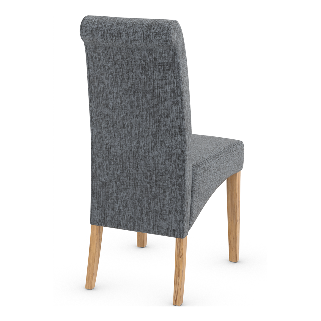 Fabric Dining Chair With Oak Wooden Legs - Yorton