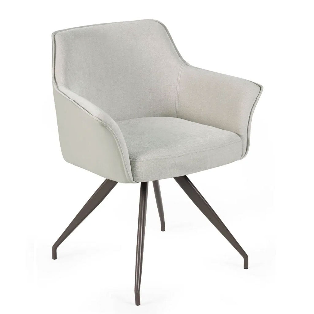 Fabric Dining Chair With Faux Leather Back - Noah