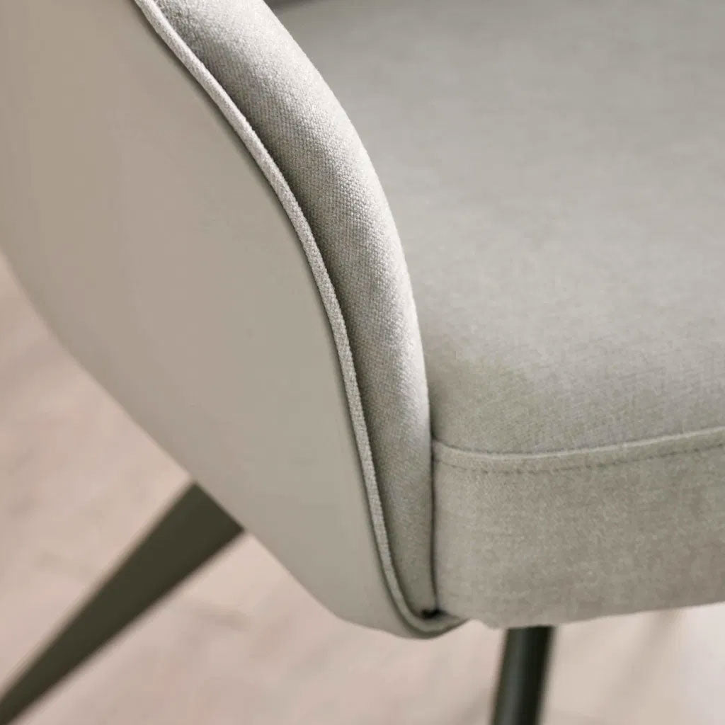 Fabric Dining Chair With Faux Leather Back - Noah