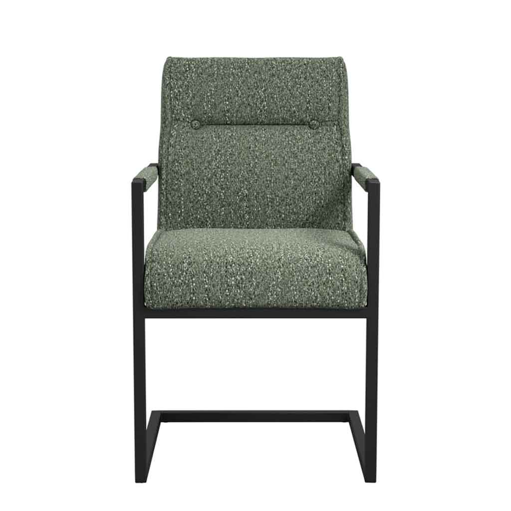 Fabric Dining Chair With Metal Arms And Frame - Cleaver