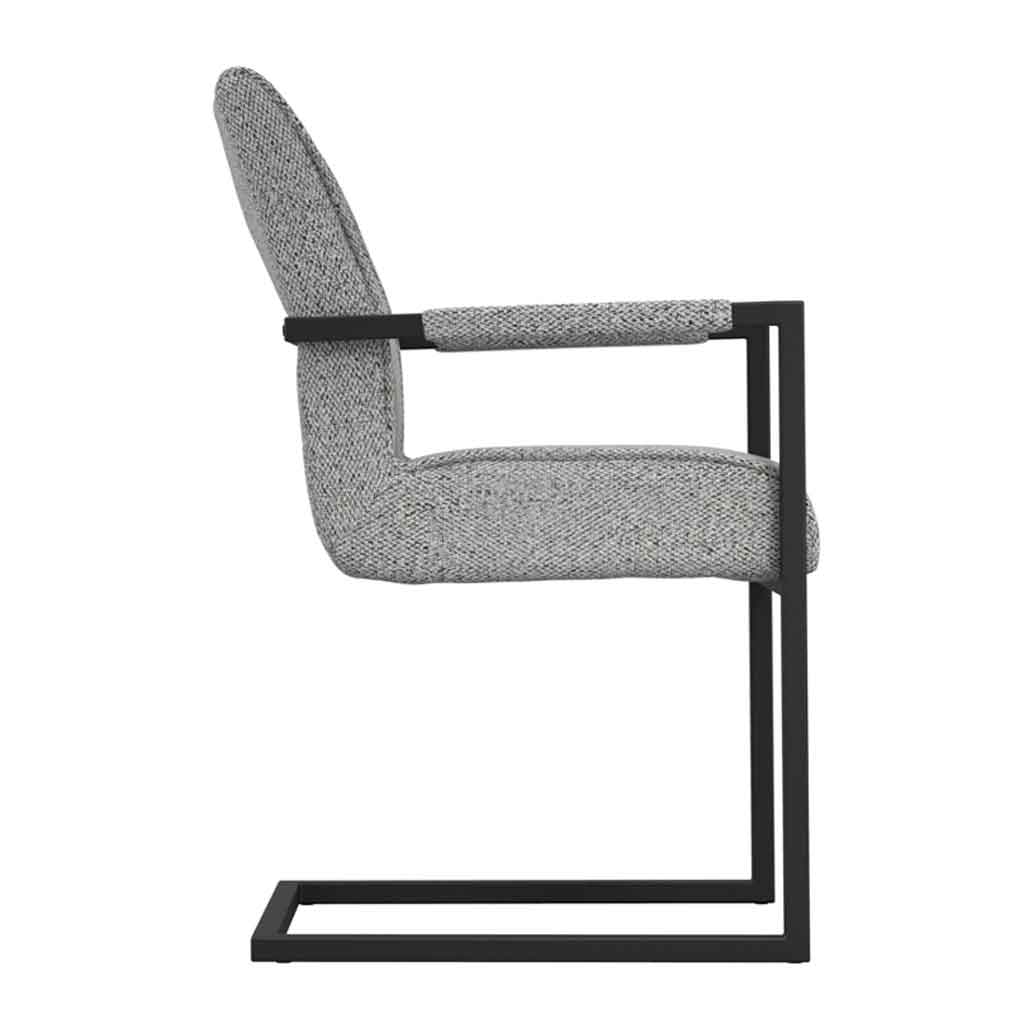 Fabric Dining Chair With Metal Arms And Frame - Cleaver