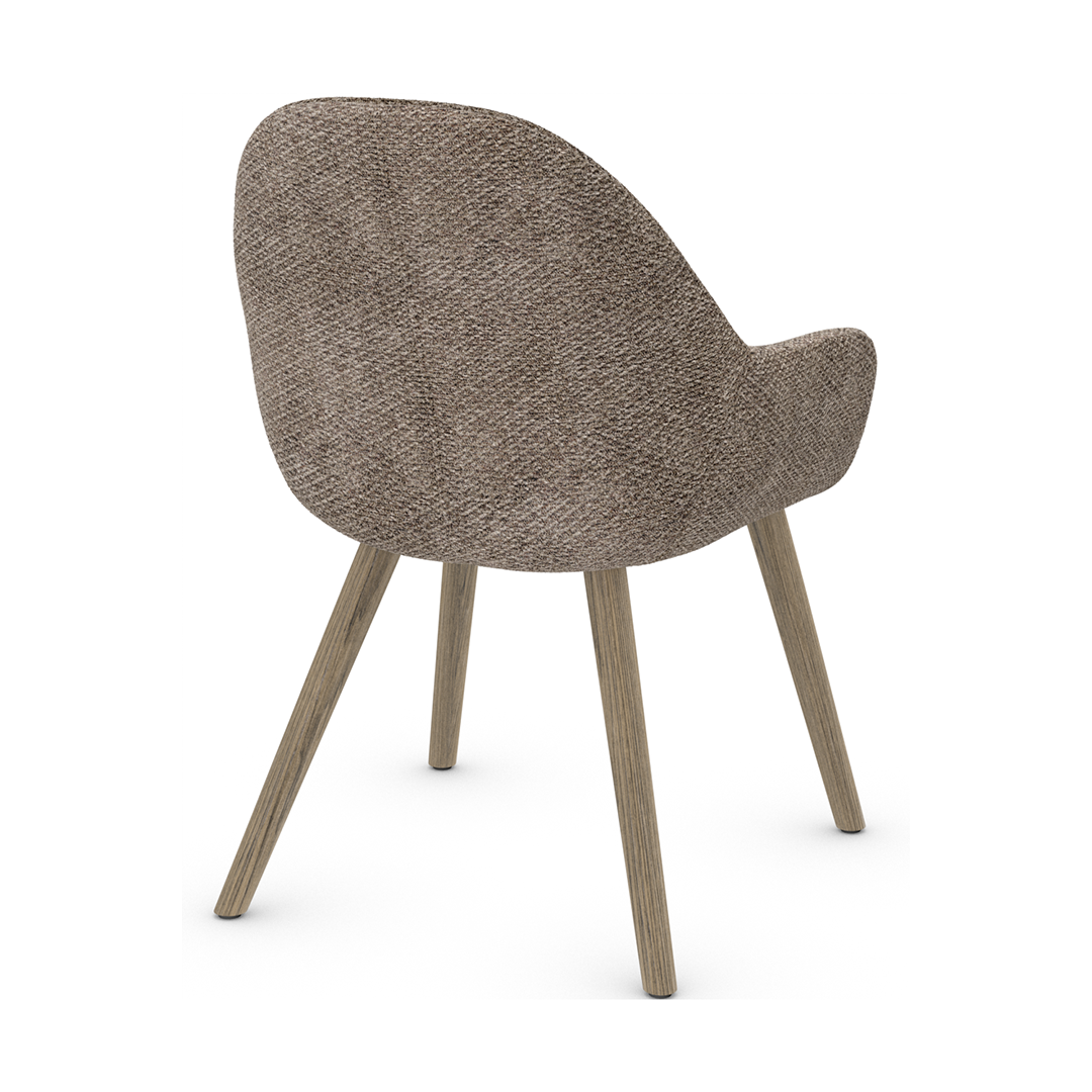 Fabric Dining Chair With Wooden Legs - Harlow