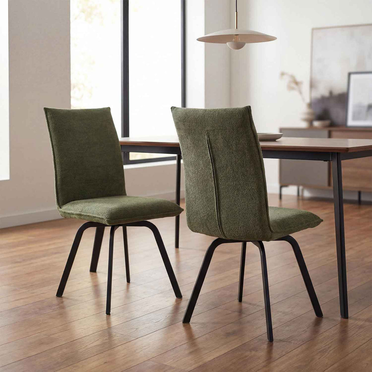 Fabric Dining Chairs 47cm Wide in Set Of 2 - Urbane