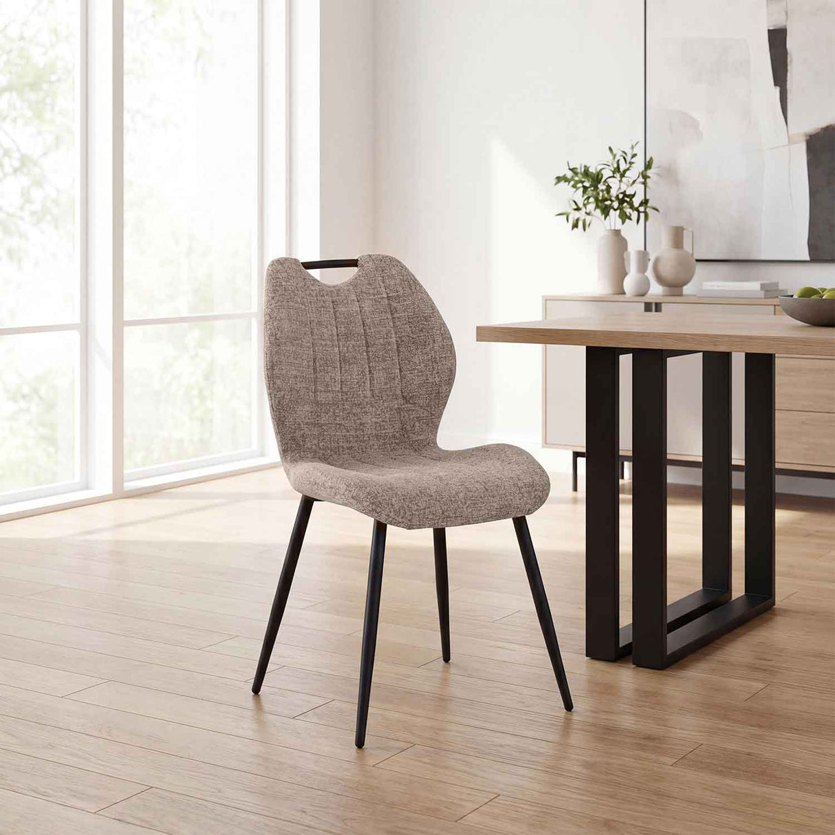 Fabric Dining Chairs 47cm Wide in Set Of 4 - Dijon