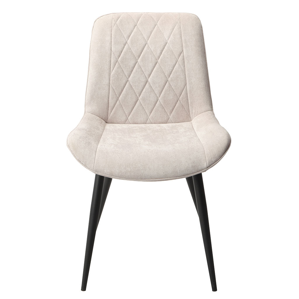 Fabric Dining Chairs in Set Of 2 Diamond Stitch - Aspen