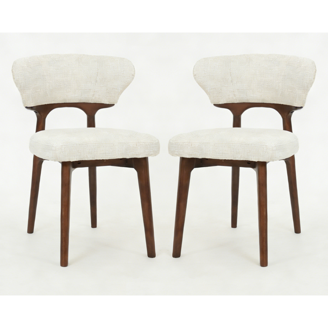 Fabric Dining Chairs in Set of 2 - Luciano