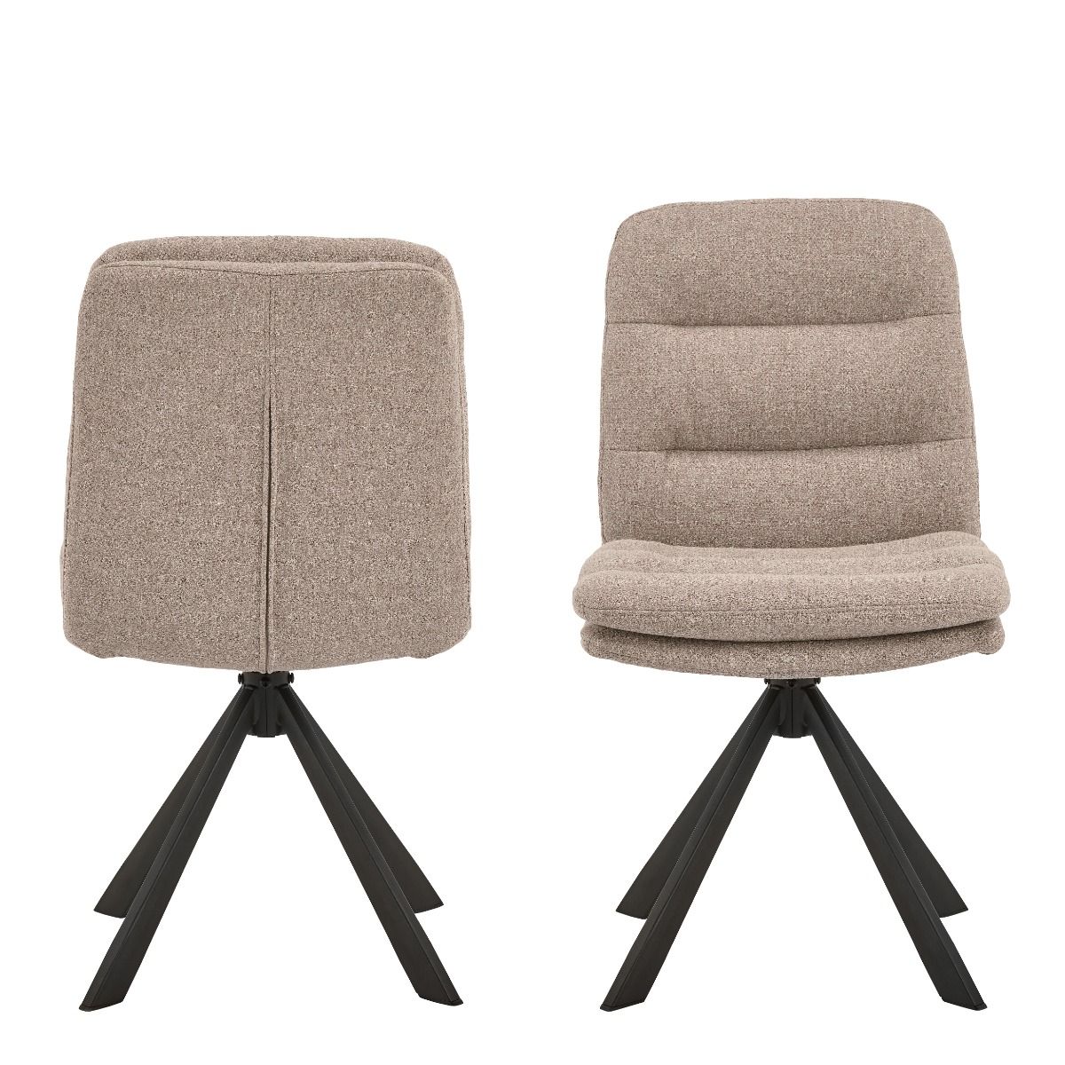 Fabric Dining Chairs in Set of 2 With Swivel Function - Dean