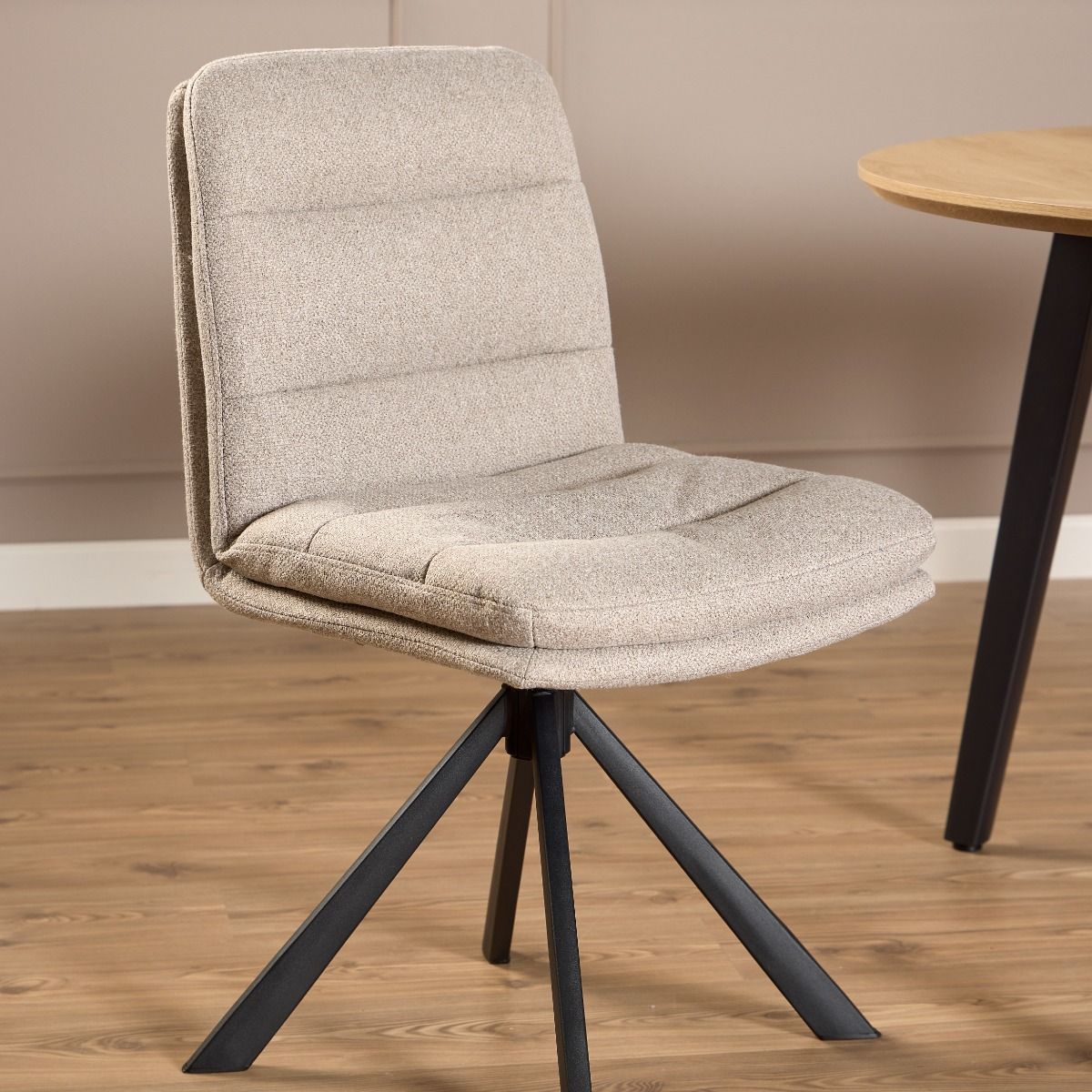 Fabric Dining Chairs in Set of 2 With Swivel Function - Dean