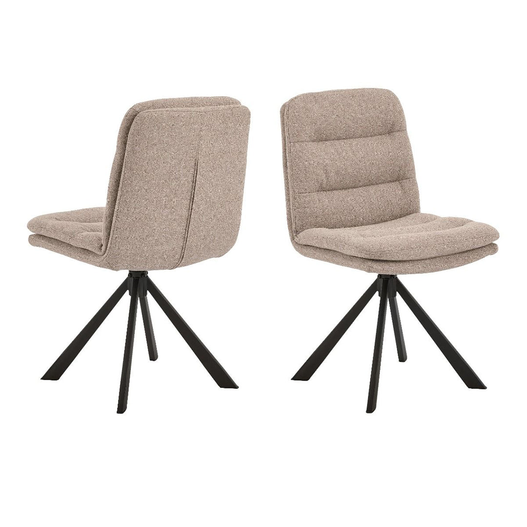 Fabric Dining Chairs in Set of 2 With Swivel Function - Dean