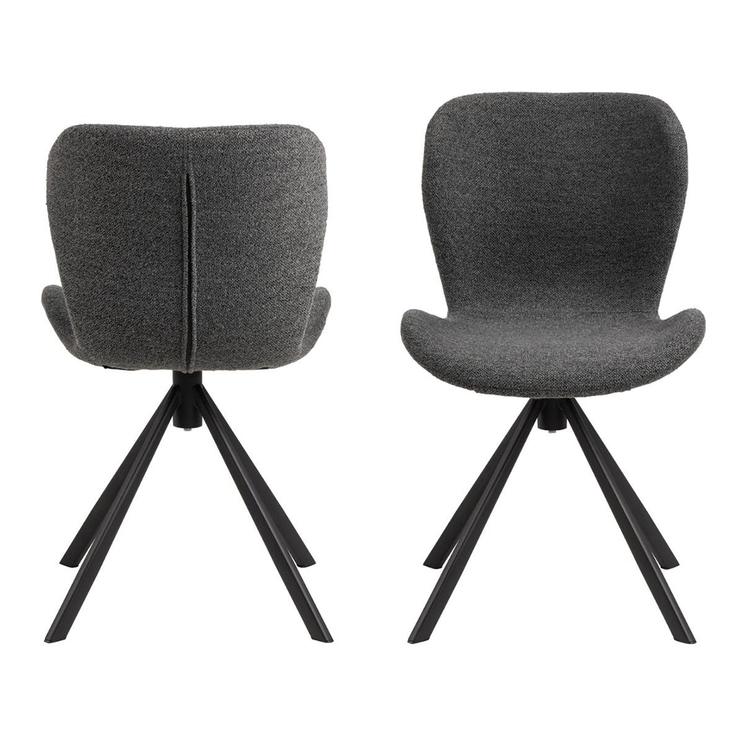 Fabric Dining Chairs in Set Of 2 With Swivel Function - Batilda