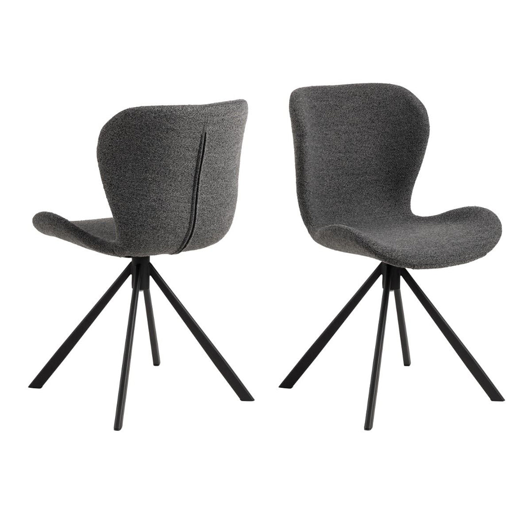 Fabric Dining Chairs in Set Of 2 With Swivel Function - Batilda