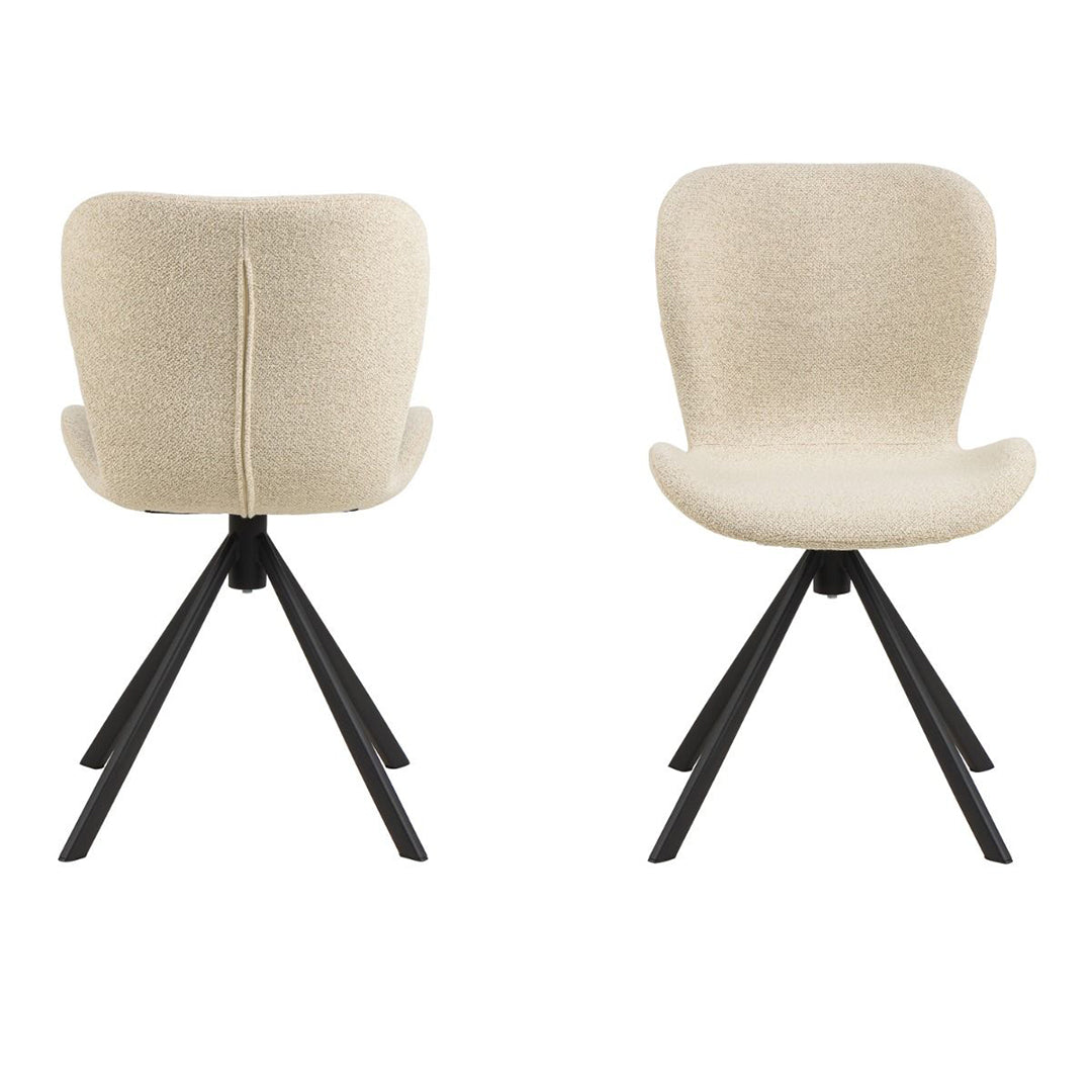 Fabric Dining Chairs in Set Of 2 With Swivel Function - Batilda