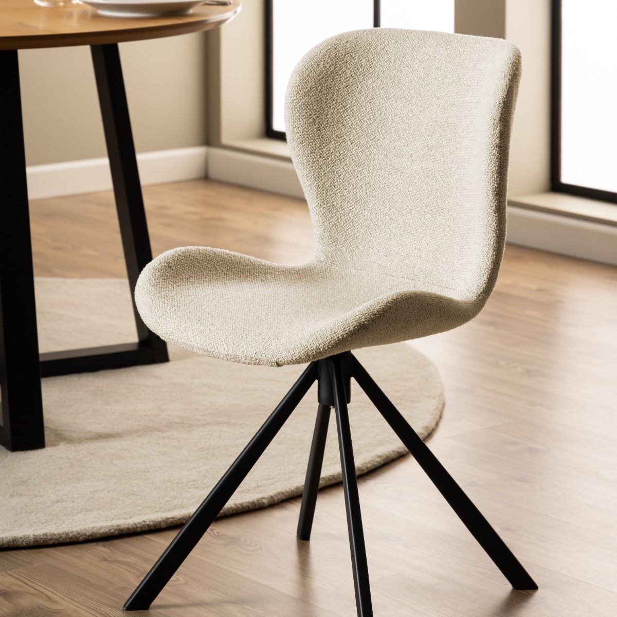 Fabric Dining Chairs in Set Of 2 With Swivel Function - Batilda
