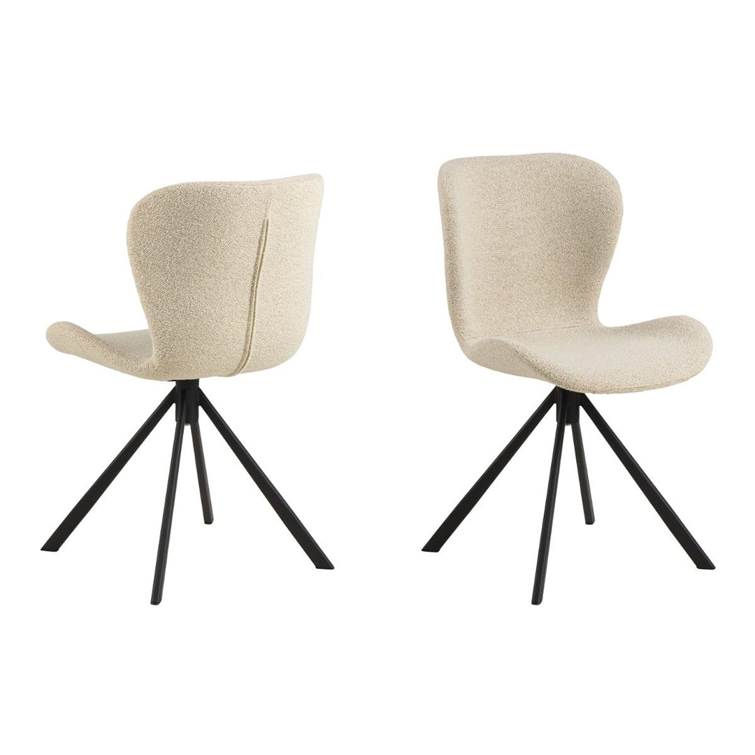 Fabric Dining Chairs in Set Of 2 With Swivel Function - Batilda