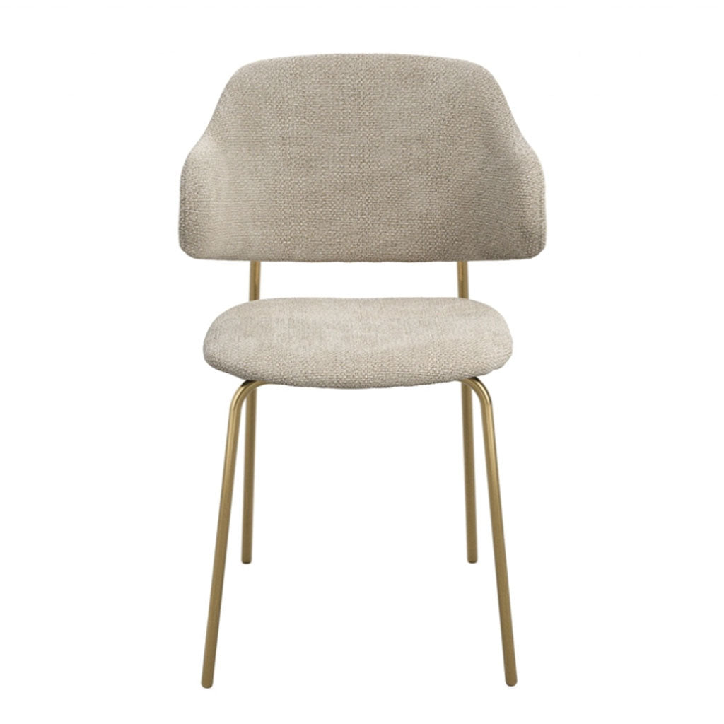 Fabric Dining Chairs in Set Of 2 With Gold Metal Frame - Dorchester