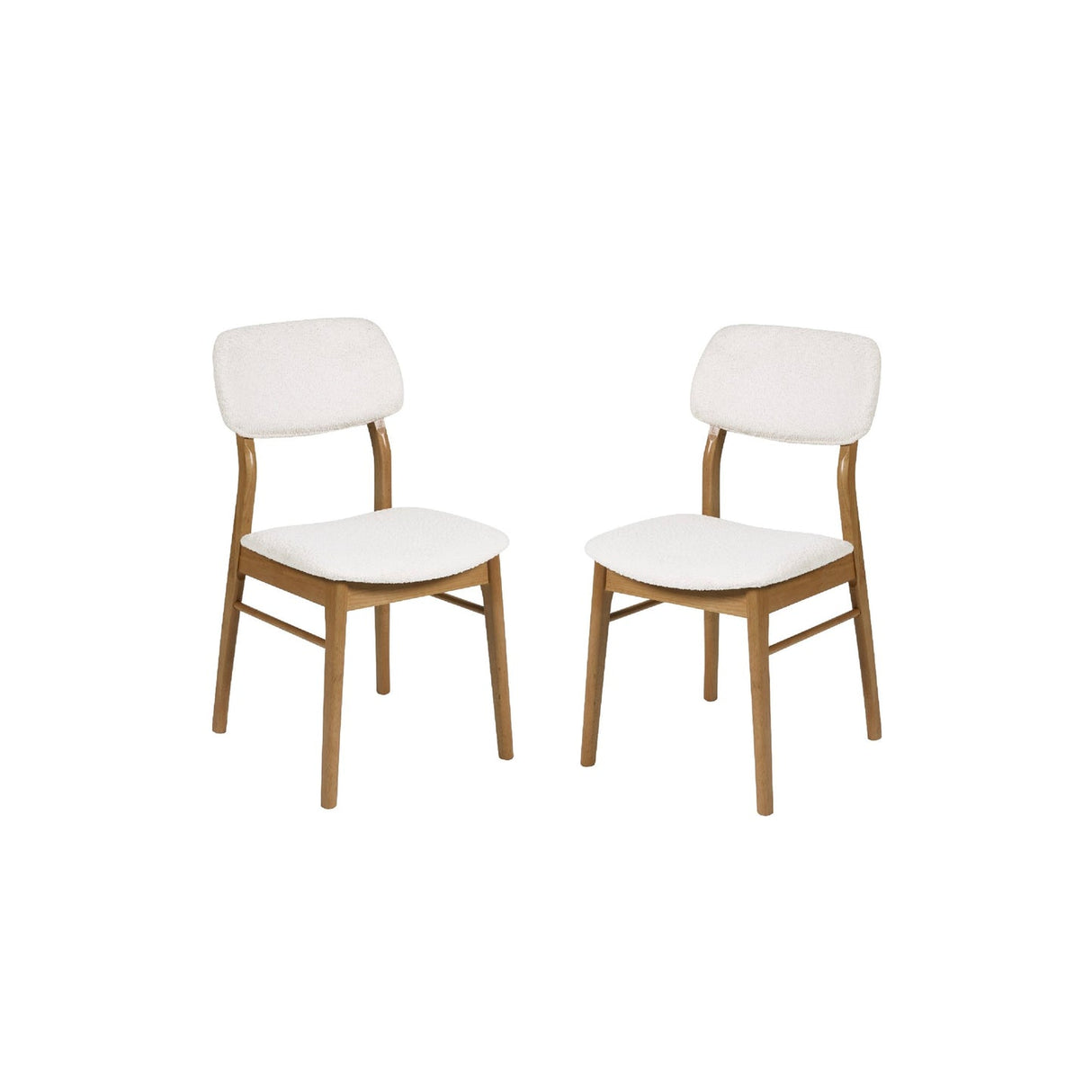 Fabric Dining Chairs in Set Of 2 With Wooden Frame - Theia