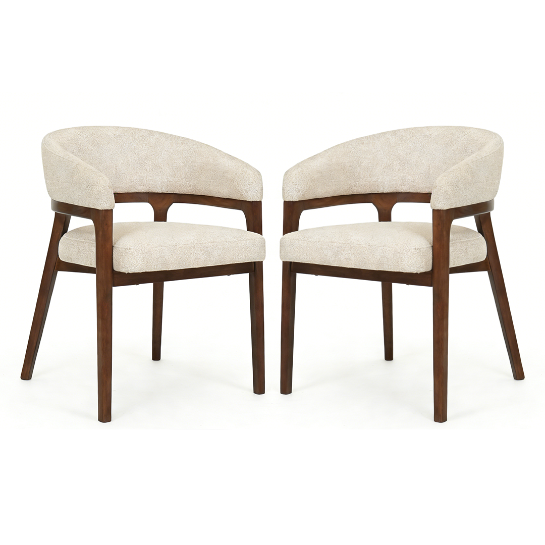 Fabric Dining Chairs in Set of 2 - Zara
