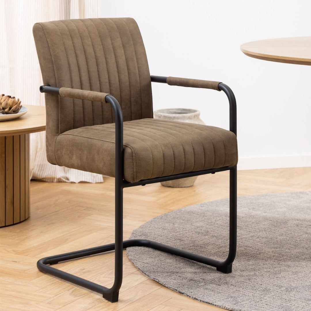 Fabric Dining Chairs in Set of 2 - Adele