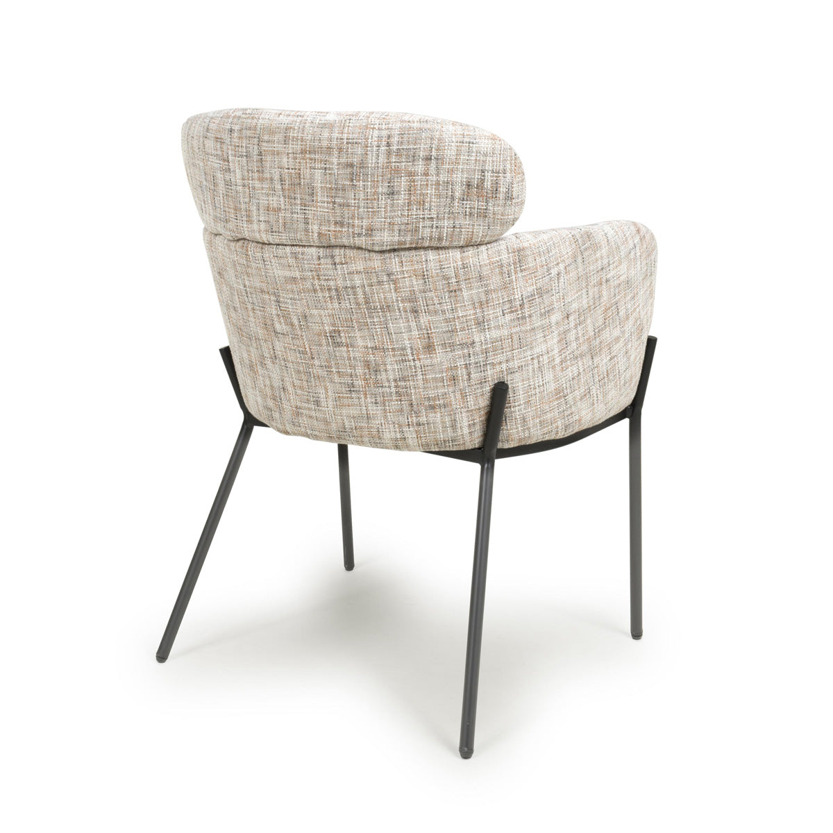 Fabric Dining Chairs in Set Of 2 With Black Metal Legs - Rome