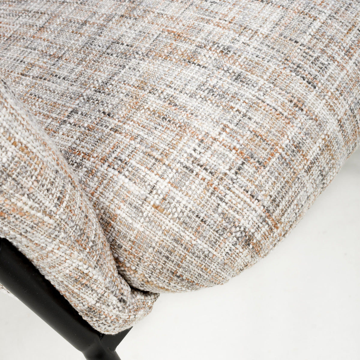 Fabric Dining Chairs in Set Of 2 With Black Metal Legs - Rome