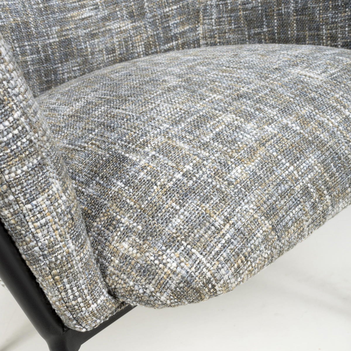 Fabric Dining Chairs in Set Of 2 With Black Metal Legs - Rome