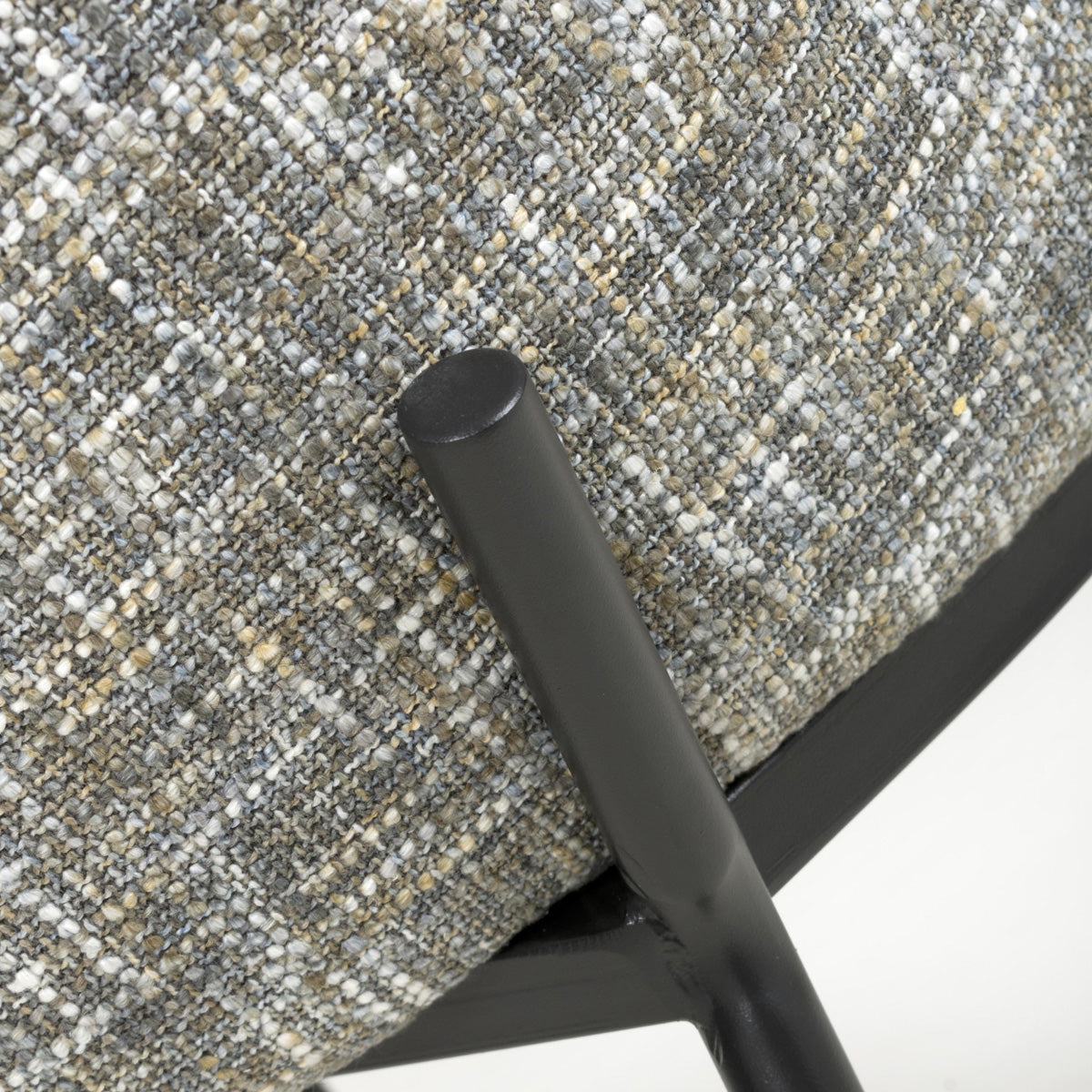 Fabric Dining Chairs in Set Of 2 With Black Metal Legs - Rome