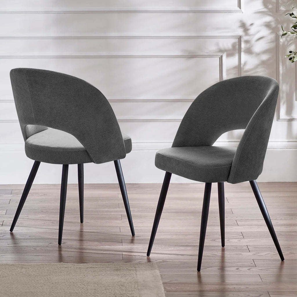 Fabric Dining Chairs in Set Of 2 - Ella