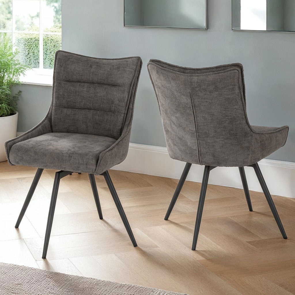 Fabric Dining Chairs Swivel in Set Of 2 - Lewis