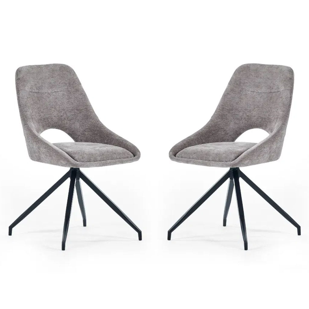 Fabric Dining Chairs With Swivel Actin in Set Of 2 - Jonah