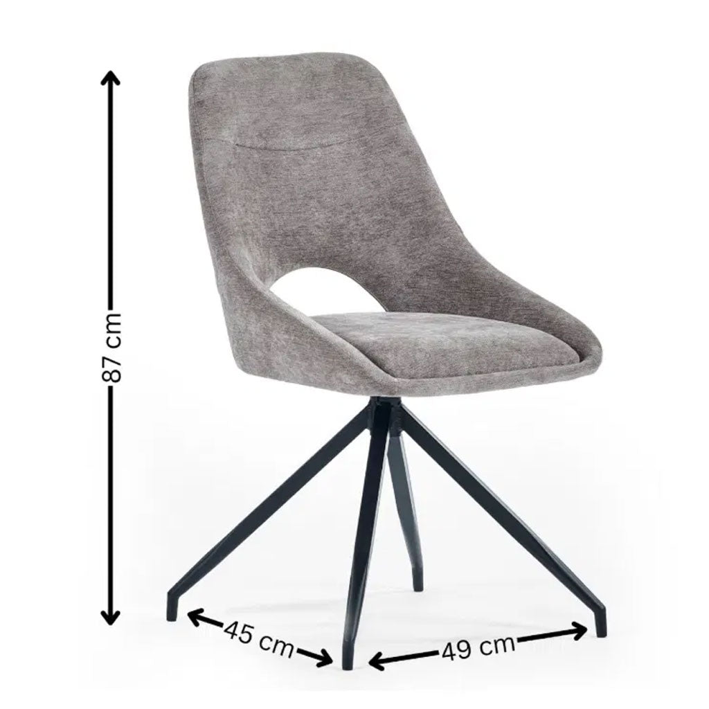 Fabric Dining Chairs With Swivel Actin in Set Of 2 - Jonah