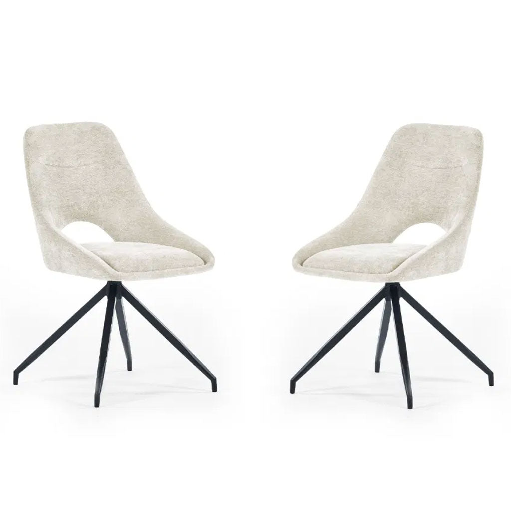 Fabric Dining Chairs With Swivel Actin in Set Of 2 - Jonah