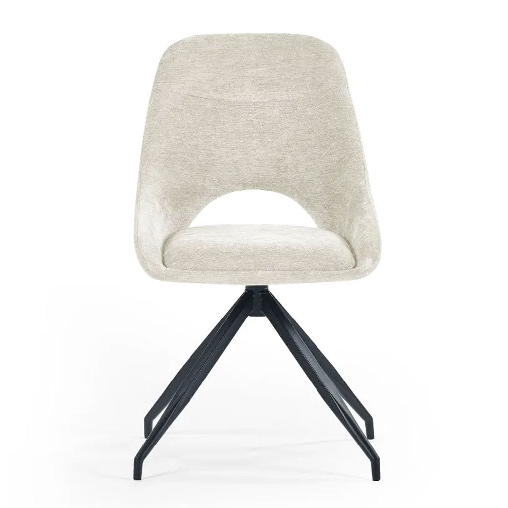 Fabric Dining Chairs With Swivel Actin in Set Of 2 - Jonah