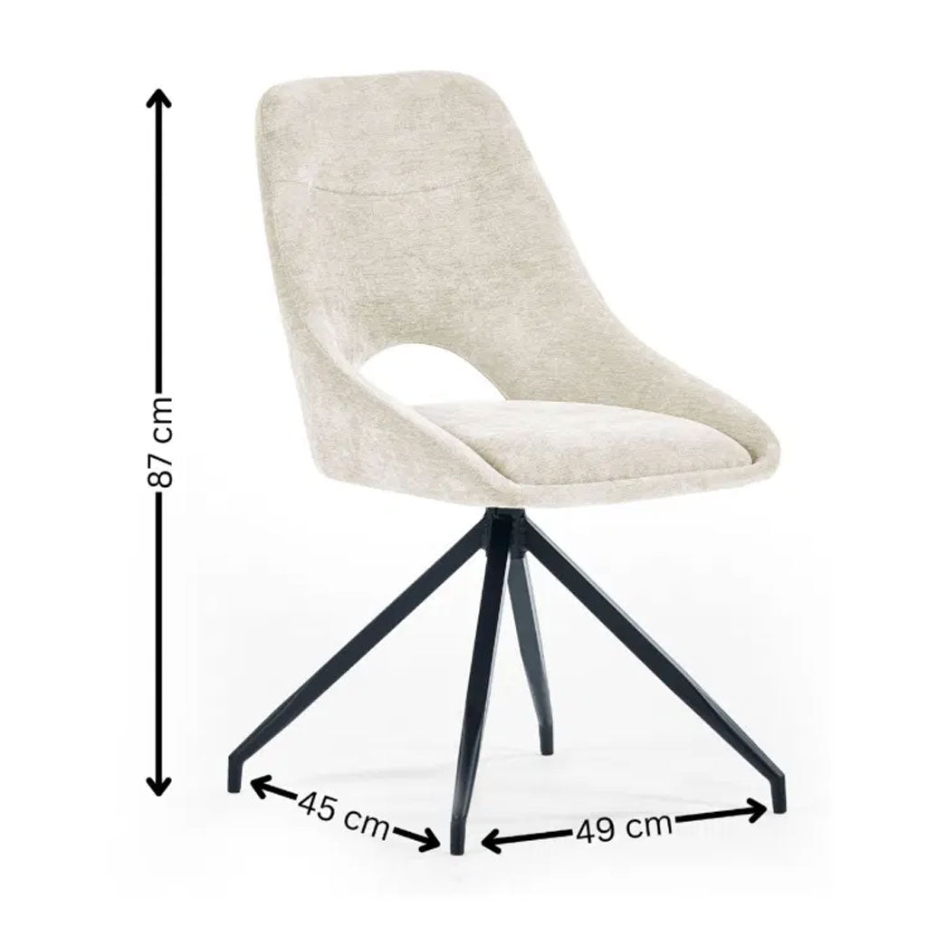 Fabric Dining Chairs With Swivel Actin in Set Of 2 - Jonah