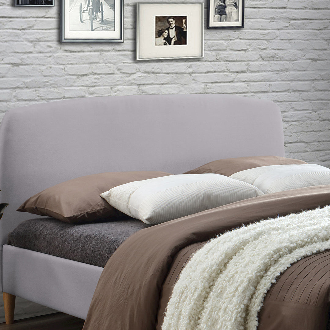 Fabric Double Bed With Slatted Base - Geneva