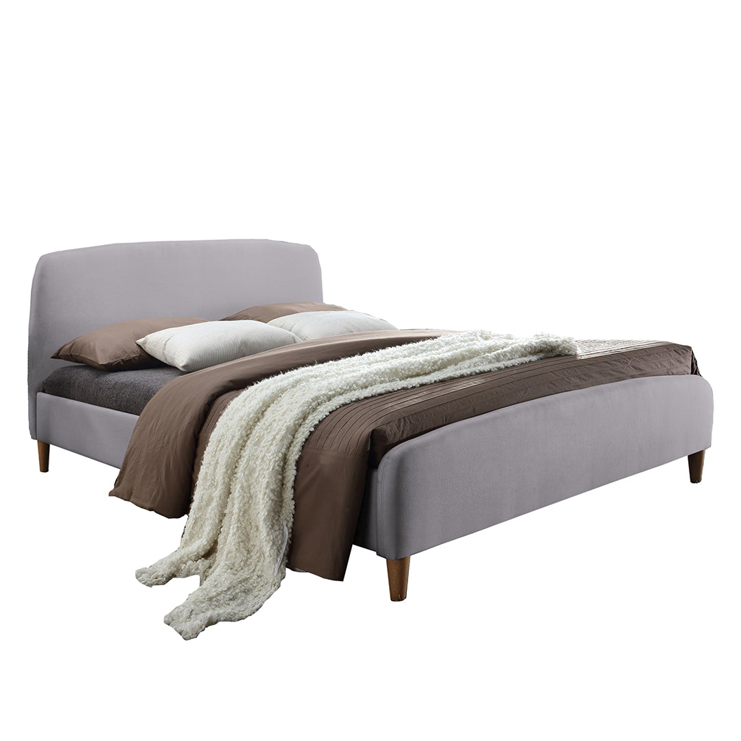 Fabric Double Bed With Slatted Base - Geneva