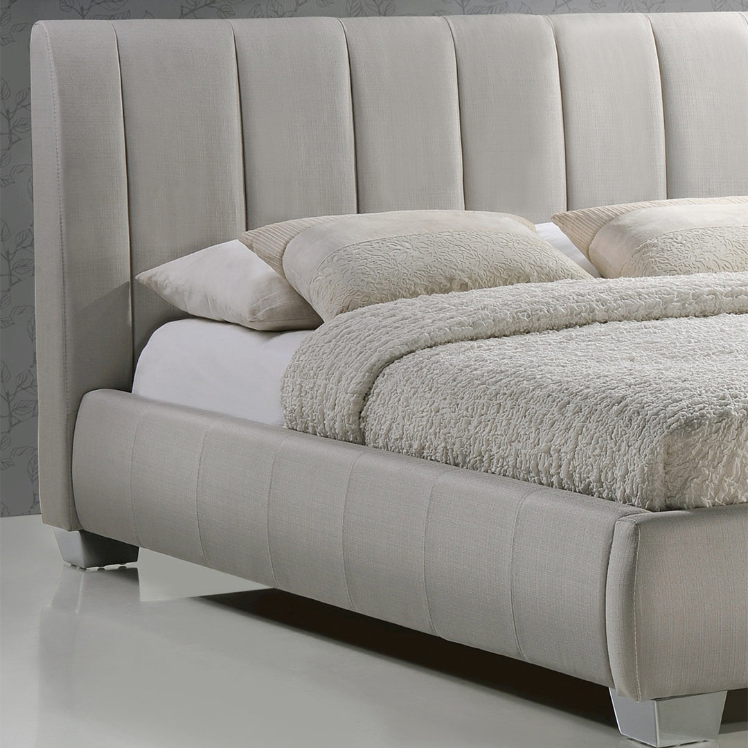 Fabric Double Bed With Sprung Slatted Base - Braunston