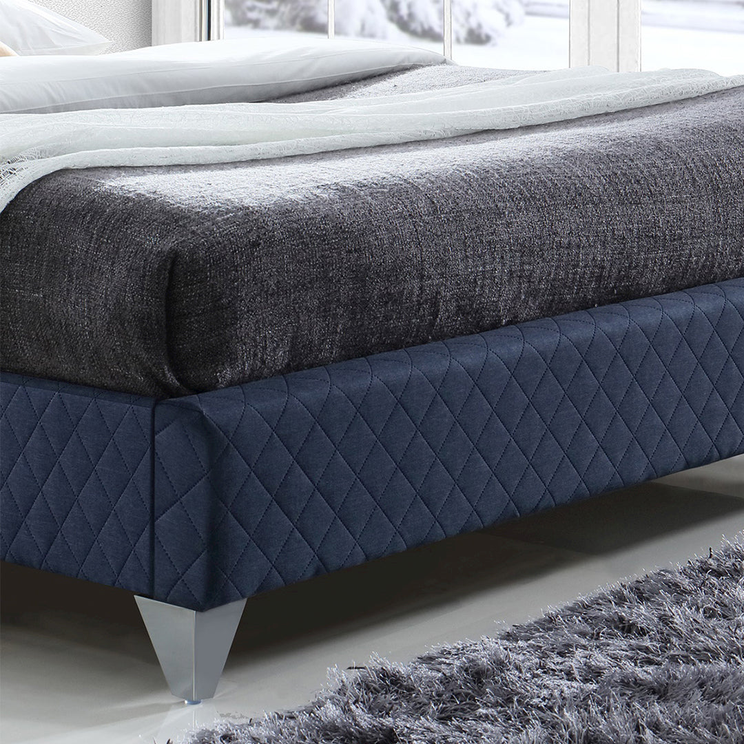 Fabric Double Bed With Sprung Slatted Base - Brooklyn