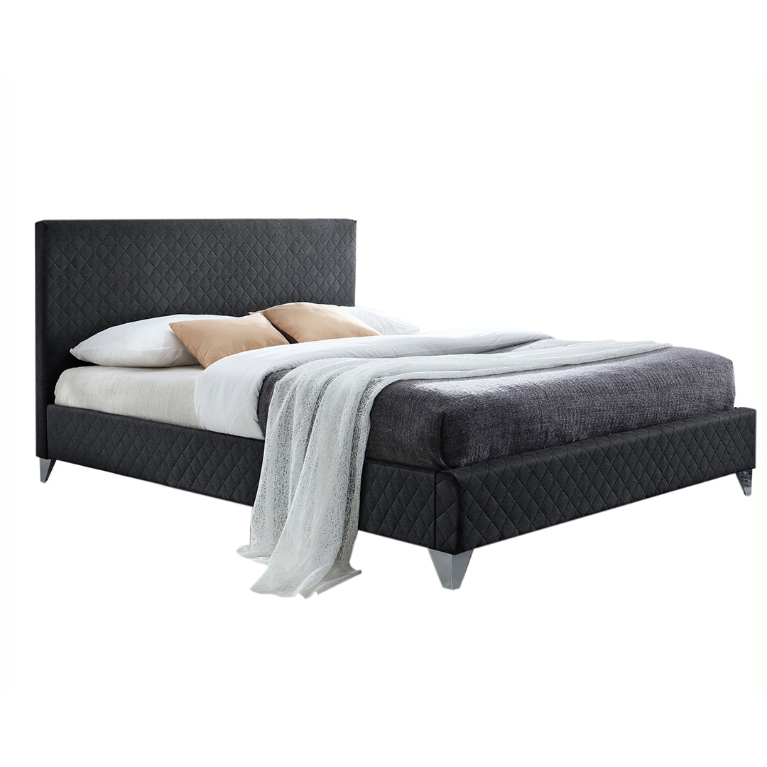 Fabric Double Bed With Sprung Slatted Base - Brooklyn