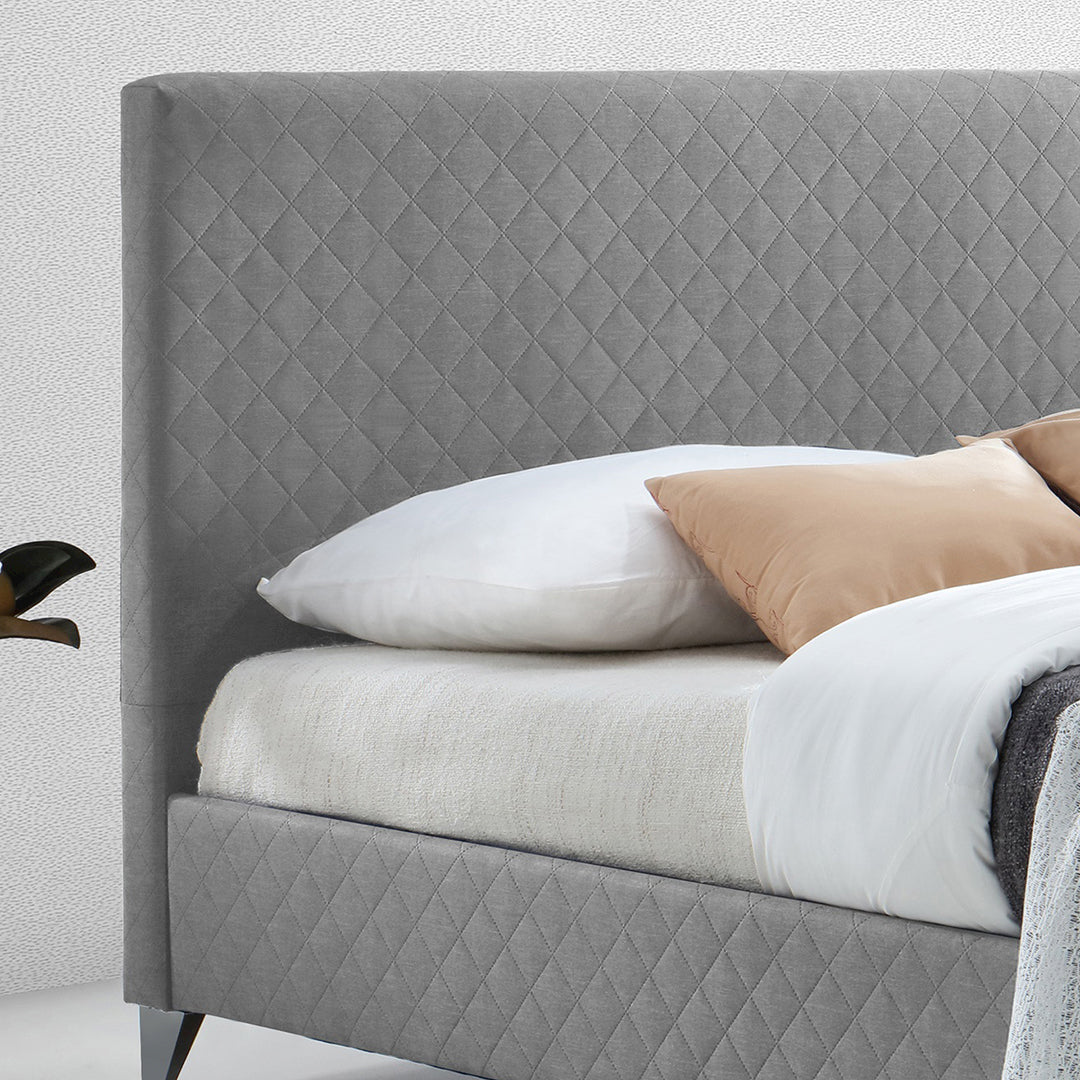 Fabric Double Bed With Sprung Slatted Base - Brooklyn